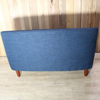 店R628)【美品】2Pソファ ネイビー ブルー 布製 ノーブランド 家具 2人掛け
