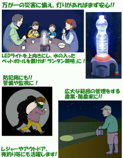 未使用 LED ランプ付きポータブルバッテリー