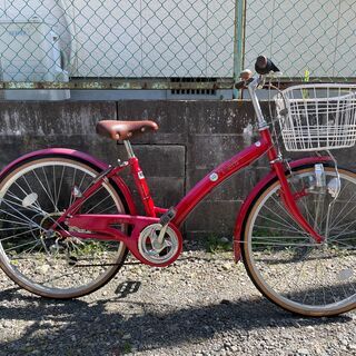 子ども用自転車 【24インチ・赤・6段】