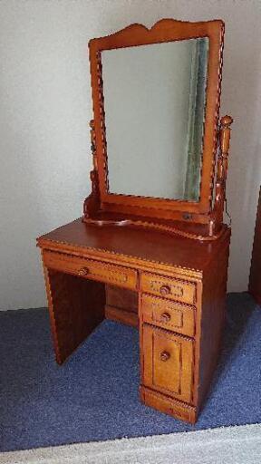 高級　天然木　モンタナ　桜の木　サクラスライサー　鏡台ドレッサー　化粧台棚 桜の木のドレッサー 高級 天然木 モンタナ 桜の木 サクラスライサー