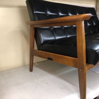 【おすすめ品】カリモク60 Kチェア 2シーター 2人掛けソファ ブラックレザー