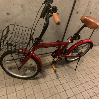 【ネット決済】折り畳み自転車　赤