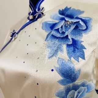 正絹刺繍ロングチャイナドレス