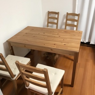 IKEA 4人用テーブルチェアセット　ヨックモック　至急取りに来...