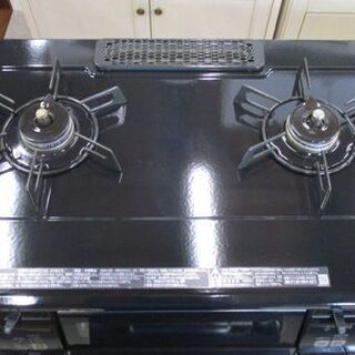 ガスコンロ リンナイ LPガス 2016年製 水無両面焼き ブラック KGM63VT