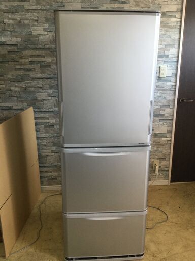 [美品] SHARP シャープ ノンフロン冷凍冷蔵庫 SJ-W351E-S 3ドア 両開き 350L 2019年製 どっちもドア シルバー ①