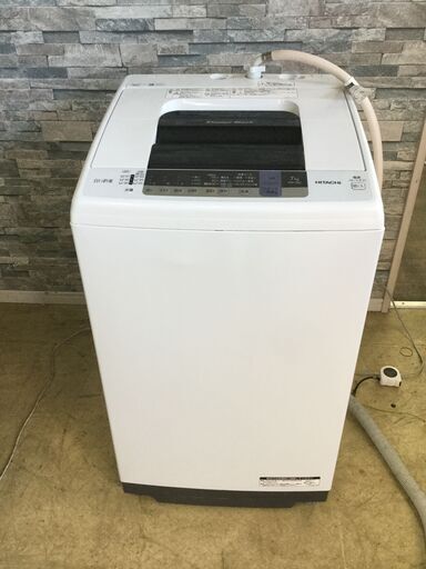 [高年式]HITACHI 日立 全自動電気洗濯機 白い約束 NW-70C 7.0kg シャワー浸透洗浄 2019年製 ②