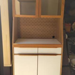 【ネット決済】食器棚 レンジ台 キッチン収納 北欧 ナチュラル系