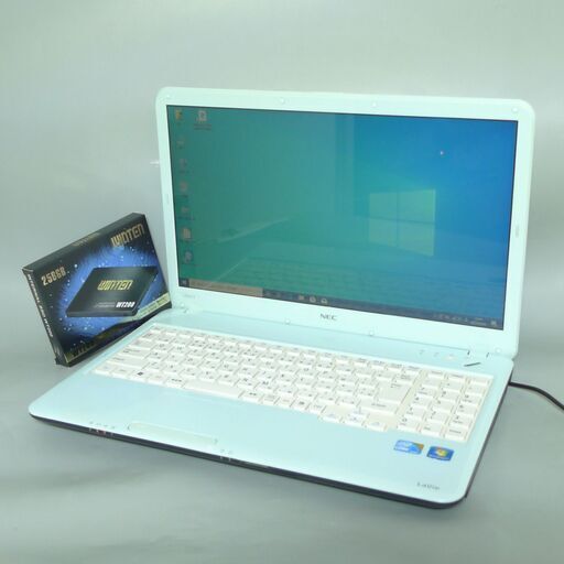 送料無料 新品SSD256GB スカイブルー ノートパソコン 中古良品 15.6型 NEC LS550DS6L Core i5 4GB BD-RE 無線 Windows10 テンキー Office
