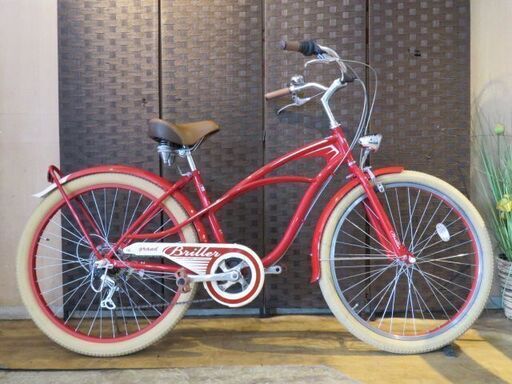 ■サイクルベースあさひ grand Briller グランブリル 26インチ 6速 レッド ビーチクルーザー ストリート 街乗り! 自転車 札幌発