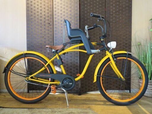 □RAINBOW COAST101 レインボー コースト101 イエロー 26インチ チャイルドシート付 子供乗せ 自転車 札幌発