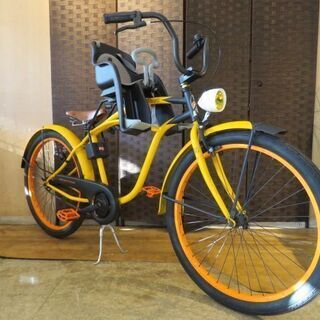 □RAINBOW COAST101 レインボー コースト101 イエロー 26インチ チャイルドシート付 子供乗せ 自転車 札幌発