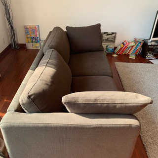 Ikea Karlstad カルルスタード 3人掛けソファ 茶色 ひかり 田園調布の家具の中古あげます 譲ります ジモティーで不用品の処分