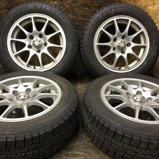 【NANKANG CORSAFA 195/60R15】スタッドレス【TSA 社外ホイール 15インチ 6.5J5HPCD114.3+48】2018年製 バリ溝　(TE516) クレジットカード QR決済可能