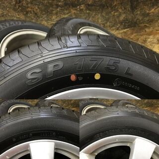 【DUNLOP SP175L 155/80R14 88/86N LT】夏タイヤ【GRASS 社外 14インチ 5J4HPCD100+35】サクシード プロボックス等　(MTA109) クレジットカード QR決済可能