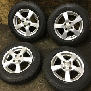 【DUNLOP SP175L 155/80R14 88/86N LT】夏タイヤ【GRASS 社外 14インチ 5J4HPCD100+35】サクシード プロボックス等　(MTA109) クレジットカード QR決済可能