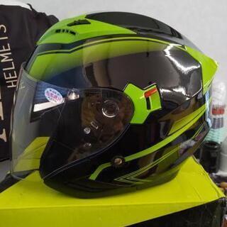 AIS ジェット型ヘルメット　緑黒　Ｌサイズ