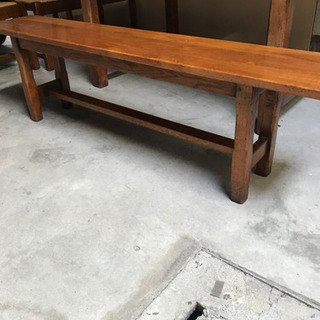 取引場所　南観音　A 2104-092 ダイニングテーブル パイン材　チェア4個　ベンチセット