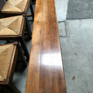 取引場所　南観音　A 2104-092 ダイニングテーブル パイン材　チェア4個　ベンチセット