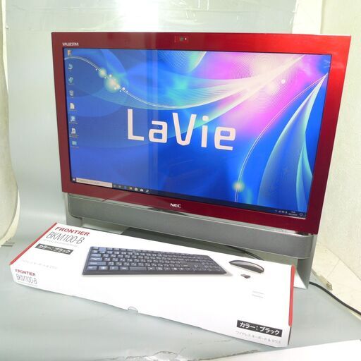 送料無料 HDD3TB Windows10 23型 中古動作良品 NEC PC-VN770SSR-KS 一体型パソコン 第4世代Core i7 8GB 無線 BD-RE LibreOffice レッド