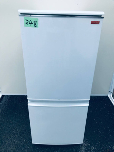 【超歓迎】 248番 シャープ✨ノンフロン冷凍冷蔵庫✨SJ-C14W-W‼️ 冷蔵庫