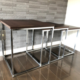 【ネット決済】3連テーブル　サイドテーブル　センターテーブル
