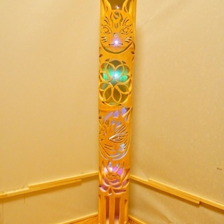 特大★竹灯籠　カラー　〜猫面・狐面〜  幻想の灯り　★ 竹ランプ 竹ランプ 特大★竹灯籠　カラー　〜猫面・狐面〜 幻想の灯り　★