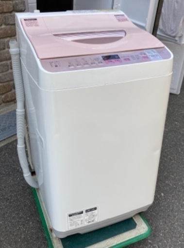【RKGSE-514】特価！シャープ/SHARP/5kgタテ型洗濯乾燥機/ES-TX5A-P/中古品/2017年製/当社より近隣地域無料配達