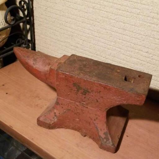 金床 アンビル 作業台 27㎏ 27kg ツノ付き 鍛治屋 アンティーク ガレージ工具
