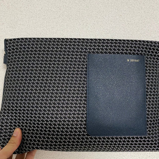 valextra K-VAL エンベロープ クラッチ　ネイビー