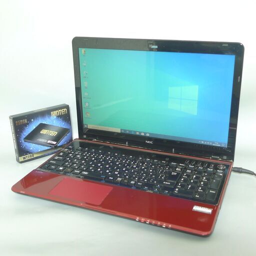 送料無料 新品SSD256GB 1台限定 ノートパソコン 中古良品 15.6型 NEC LS150MSR-KS Core i7 8GB DVDマルチ 無線 カメラ Win10 Office レッド