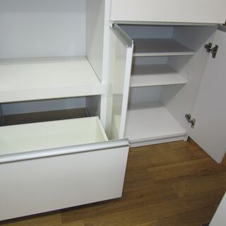 R227 国産 土井インテリア工業 レンジボード、食器棚、幅117cm 美品 