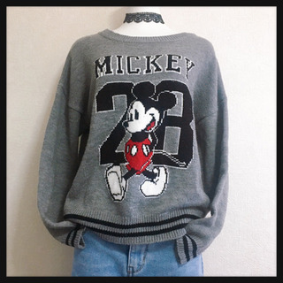 ご購入者様決定[Disney]ミッキー ニット 灰色 セーター ...