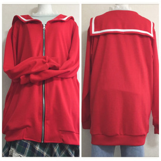 ご購入者様決定[FUNKY FRUIT]セーラージャケット 赤 オーバーサイズ XLサイズOK ご購入者様決定[FUNKY FRUIT]セーラージャケット 赤 オーバーサイズ XL