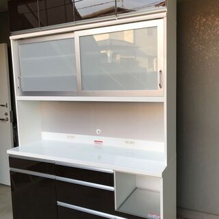 【美品】食器棚 SUNNY 高橋木工所 キッチンボード レンジボード 大型 1600サイズ 多収納 4分割