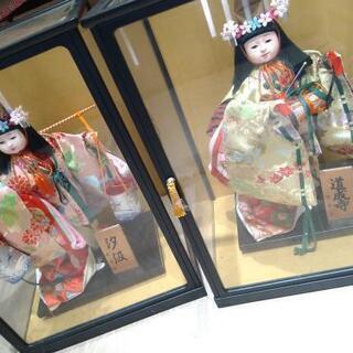 三月人形 日本人形 龍豊作 雛人形 ガラスケース