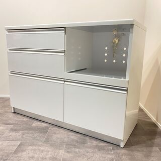 ミドルレンジボード 白 ユーアイ 収納棚 食器棚 中古品 【公式通販】