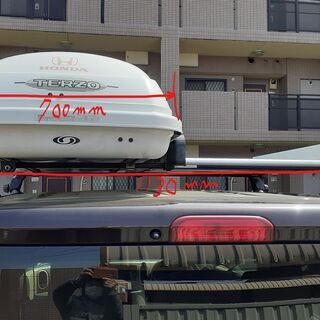 TEAM TERZO ルーフボックス＆キャリア（H25年キューブに取付中）