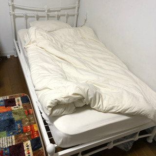 【ネット決済】シェル 貝殻 プリンセス風ホワイト シングルベッド