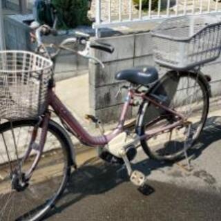ヤマハ　電動自転車　前後カゴ付