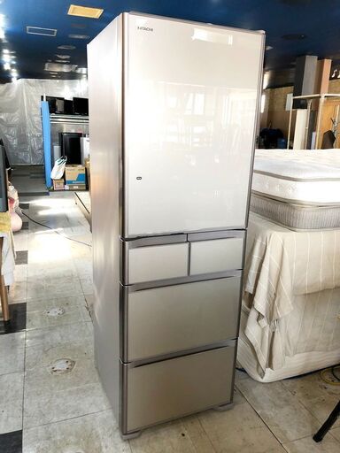 札幌近郊　送料無料　大型 冷蔵庫 401L 5ドア 日立 HITACHI R-S4200F(XN) 2016年 ファン式 右開き ファミリータイプ