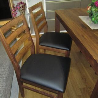 R098 天然木ダイニング5点セット、4人用ダイニングセット、展示品