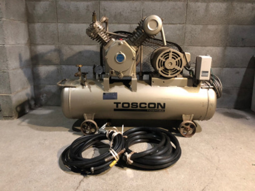 TOSHIBA TOSCON 東芝　エアーコンプレッサー　2.2kw SP106-22T1 200v 動作確認済み。