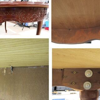 アンティーク調 ダイニングテーブル 猫脚 W172×H73.5cm 彫刻 生活家具 テーブル クラシック 花模様 