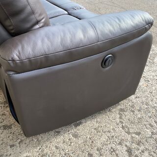 8/14 販売済 NITORI 3人掛け 電動ソファ 3Pソファ ３シーター リクライニングソファ ブラウン ニトリ 菊E