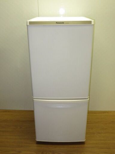 【中古】rz0338　パナソニック　冷凍冷蔵庫　NR-B146W-W　138L　Panasonic　冷蔵庫　冷凍庫　2ドア　ホワイト　ノンフロン冷凍冷蔵庫　右開き　LED照明　ガラストレイ
