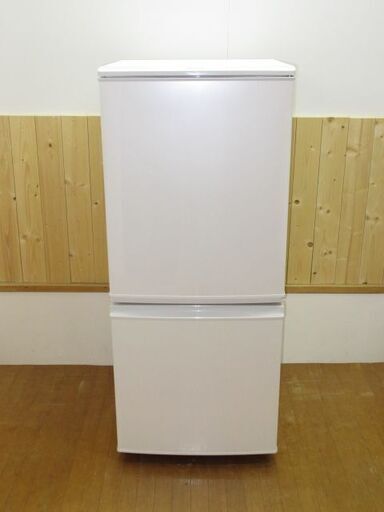 【中古】rz0155　シャープ　冷凍冷蔵庫　SJ-D14B-W　137L　SHARP　冷蔵庫　冷凍庫　2ドア　ホワイト　つけかえどっちもドア　耐熱トップテーブル　白