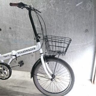 折りたたみ自転車中古 VOLKSWAGEN Type2 外装6段変速 カゴ付き タイヤ20インチ