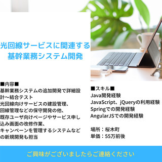 【光回線サービスに関連する基幹業務システム開発】