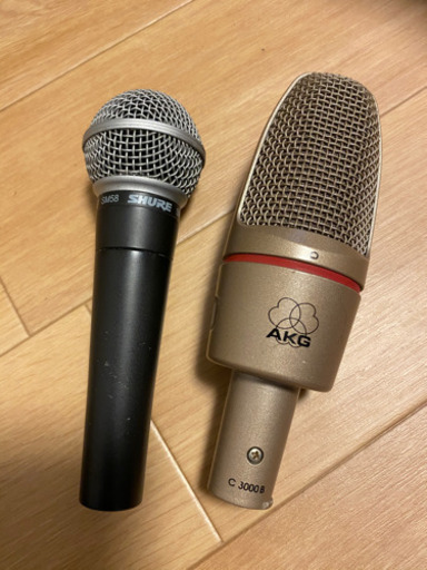 コンデンサーマイク AKG C 3000 B と SHURE SM58 中古 その他ケーブル類